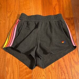 Aviator Nation: 5 STRIPE LOUNGE SHORT CHARCOAL